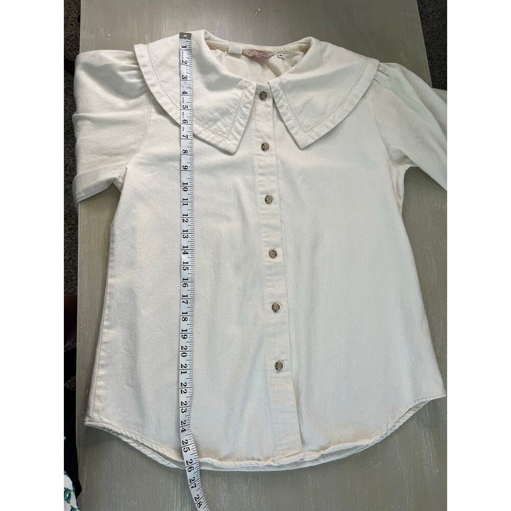 Vintage Gotcha Covered Prairie/Cottage Style Cotton Sailor Collar Blouse - Picture 6 of 8